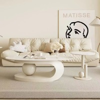 Table basse convertible en pierre massif de style nordique moderne de luxe pour petit appartement ou salon