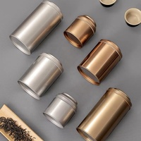 Boîte de rangement hermétique en métal vide pour thé et café, vente en gros