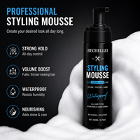 Mousse coiffante bio pour barbier OEM ODM, mousse volumisante à tenue forte anti-frisottis, produits coiffants à marque privée, MOQ