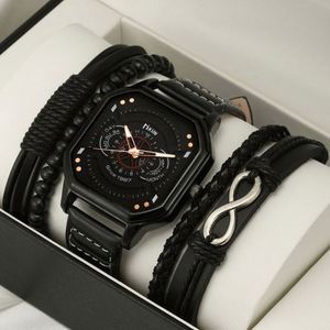 Montre numérique pour femme à grand cadran, bracelet en alliage et simili cuir, mode décontractée, loisirs, sport, étanche 3 ATM, avec fonction push - Product Image 1