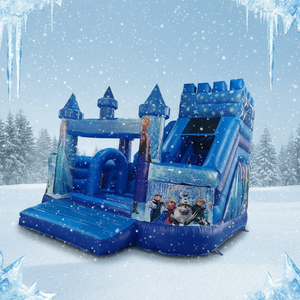 <span class=keywords><strong>Castillo</strong></span> Inflable Comercial con Tobogán, <span class=keywords><strong>Castillo</strong></span> Inflable Combinado con Temática de Princesa de las Nieves para Fiestas Infantiles - Product Image 1