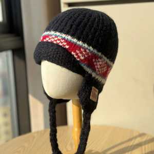 Autumn and <b>Winter</b> Red Knitted Flying Hat, Christmas Embroidery, Ear protection Hat, Warm and Cozy Woolen <b>Cap</b> - Product Image 5