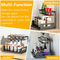 Hot Sale Metall herausziehen Küchen organisator Regale Racks Schrank Korb unter Waschbecken Lagerung mit Schiebe schubladen