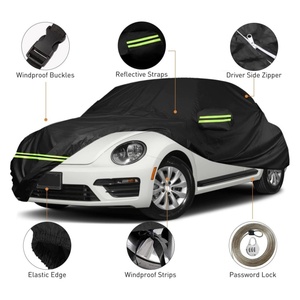 Housse de voiture imperméable compatible avec Volkswagen New Beetle 1998-2022, housses de voiture coupe-vent 210T toutes saisons pour le soleil, la pluie et la neige - Product Image 6