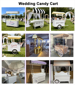 LEDA Nuevo Carrito de Dulces de PVC Blanco para Eventos, Carrito de Exhibición para Bodas con Ruedas, Decoración para Fiestas de Cumpleaños - Product Image 4