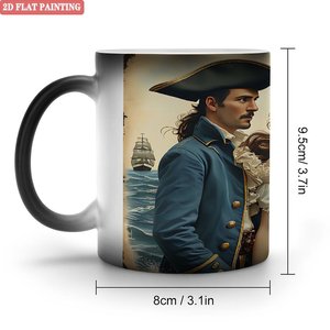 Frosted Black 11oz <b>Ceramic</b> Mug Heat Color Changing Drinking <b>Cup</b> - Product Image 1