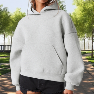 ODMOEM Sweat à capuche pour homme de haute qualité, personnalisé, à manches régulières, sans cordon, 100% coton, épais, imprimé sur mesure, coupe ajustée - Product Image 2
