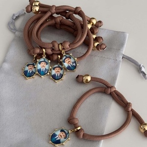 Bracelets de charme faits à la main à la mode, représentant un portrait de médecin chrétien pauvre, avec des zircons, tissage de corde épaisse, ensemble de bracelets de bijoux pour femmes - Product Image 2