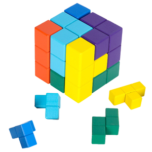 In legno colorato <span class=keywords><strong>per</strong></span> il cubo magico Puzzle 3D cervello educativo Teaser IQ gioco mentale <span class=keywords><strong>per</strong></span> bambini e adulti fascia di età da 2 a 4 anni - Product Image 4