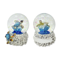 Globe à neige souvenir de plage tropicale des Caraïbes en résine avec logo personnalisé, tortue marine
