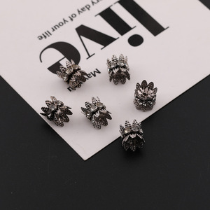 Double-sided Crown Flower Spacer Bead Alloy Plated Silver Gold Black For <b>Bracelet</b> Making DIY Jewelry Accessories - Product Image 3
