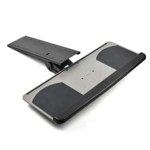 Plateau de clavier d'ordinateur coulissant réglable à 360 ROTATION Nouveau design sans pince de poinçonnage Organisateur de bureau peu encombrant - Product Image 1