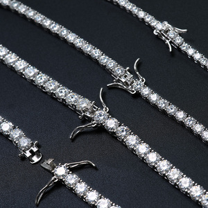 Collier Tennis Hip Hop Unisexe de Luxe en Moissanite Goldleaf 2/3/4/5/6/6.5mm, Chaîne Givrée en Argent Sterling 925 Certifiée IGI - Product Image 3