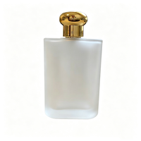 Flacon de parfum de luxe 100 ml en verre dépoli carré avec bouchon champignon doré, flacon pulvérisateur vide, logo personnalisé OEM