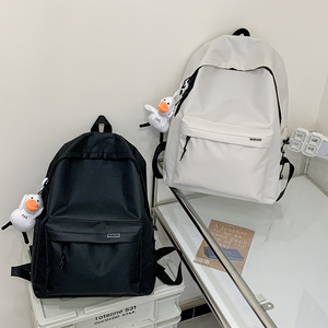 Simple <b>Large</b> Capacity <b>Backpack</b> 18 In Solid Color Unisex Student <b>Backpack</b> For Junior High High <b>School</b> College Students - Product Image 1