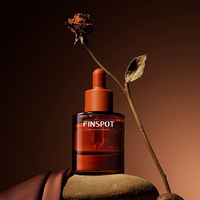 Flacons compte-gouttes en verre pour huiles essentielles et sérums cosmétiques, 30 ml (1 oz), à paroi épaisse et fond robuste, dégradé rouge ambre, design élégant