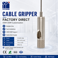 Pince à câble M13 à extrémité filetée, grande ouverture latérale, réglable, finition argentée pour suspension d'éclairage, fournisseur OEM