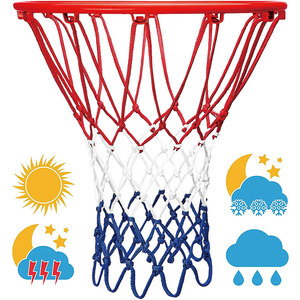 OEM/ODM tiêu chuẩn 12 vòng 7 row Heavy Duty Polyester mạ kẽm bóng rổ Net Tùy chỉnh màu sắc có thể thay thế trong nhà ngoài trời - Product Image 1