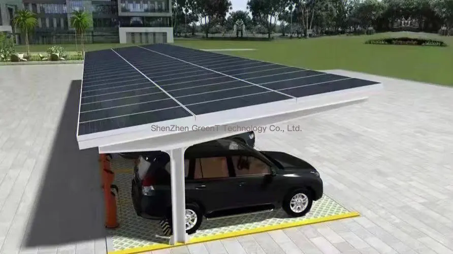 Gắn hệ thống quang điện Giá xe công viên kim loại giá nhôm carport Kệ cấu trúc mái năng lượng mặt trời