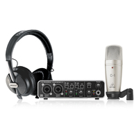 Kit de système de sonorisation d'enregistrement Behringer U-Phoria Studio Pro-Interface audio complète et microphone à condensateur Bundle