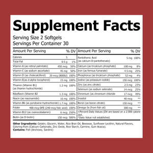 Complément multivitaminé quotidien pour femmes OEM Multi Omega 3 en gélules molles, soutient le système immunitaire et la santé cérébrale - Product Image 2