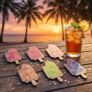 Set de Broches de Metal Esmaltado de Frutas Kawaii: Pin de Hielo en Forma de Manzana, Cereza, Melocotón, Naranja, <span class=keywords><strong>Pera</strong></span> y Arándano – Joyería y Regalo - Product Image 3