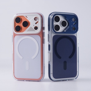 Funda Magnética Personalizada con Bloques de Color para iPhone 17 16 Pro Max, Carga Inalámbrica, con Marcos Metálicos, Cubierta Trasera Protectora - Product Image 3