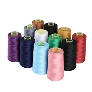 Alta Qualidade Overlock Sewing Thread Assorted Colors Yard Carretéis Cone 100% Poliéster Máquina De Costura Threads