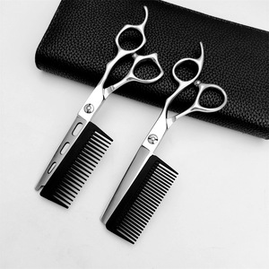Ciseaux à cheveux personnalisés avec marque, lame standard de 62 mm, ciseaux professionnels pour la beauté, pour droitiers, avec peigne - Product Image 3