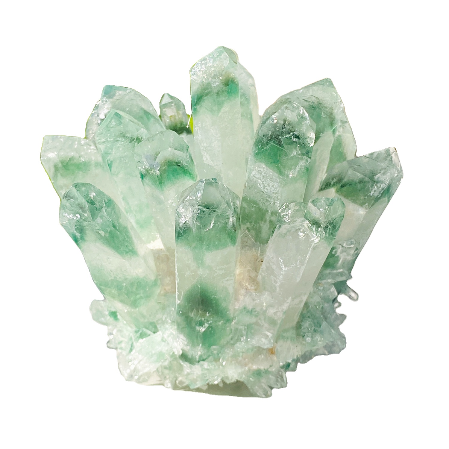 大型クリスタルクラスター 天然大型レイキロックグリーンクォーツクリスタルクラスター生