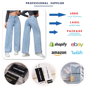 97760-1 Jean large tendance pour <span class=keywords><strong>femme</strong></span>, respirant, délavé, coupe ample, en denim décontracté taille haute - Product Image 3