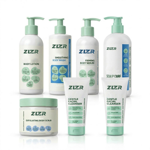 Ensemble de soins de la peau AHA, lotion exfoliante pour le corps, gommage, sérum, crème pour les mains, shampoing, nettoyant, luxueux ensemble de 7 pièces pour la peau - Product Image 1