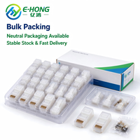 Connecteur RJ45 CAT6 UTP E-HONG, fiche modulaire 8P8C monobloc, transparent, contacts plaqués or, connecteur LAN Gigabit