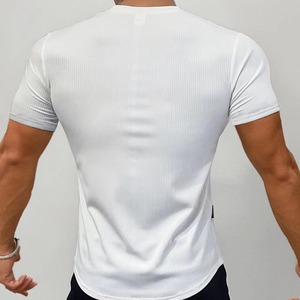 <b>Spring</b> and Summer New Trend Fashion Men's Short Sleeve T-shirt Men's Pullover Solid Color - Product Image 2