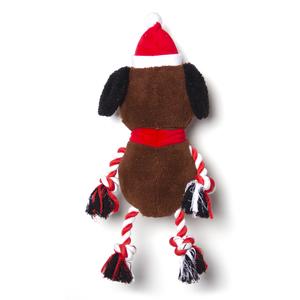 PELUCHE DE NOËL 2024-SHAGGY SANTA <span class=keywords><strong>ST</strong></span>.<span class=keywords><strong>BERNARD</strong></span> AVEC MEMBRES DE CORDE-CHOCOLAT Corde en peluche pour chien marron + jouets en peluche personnalisés - Product Image 2