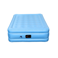 Lit gonflable grand lit à prix direct d'usine, réductions spéciales, faible MOQ, matelas pneumatique en tissu surélevé double avec pompe intégrée