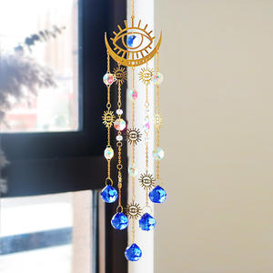 Cristal Suncatchers Boho Decoração Pendurada Sun Moon Window Ornamento Evil Eye Sun Catchers <span class=keywords><strong>Prism</strong></span> <span class=keywords><strong>Rainbow</strong></span> Maker Presente Dia Dos Namorados - Product Image 2
