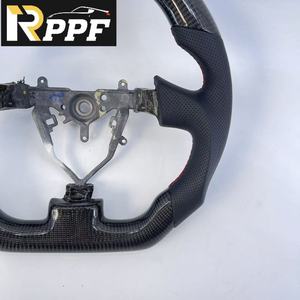 Volante de Fibra de Carbono y Cuero Personalizado Rppf, Accesorios Interiores para Automóviles, Compatible con <span class=keywords><strong>Subaru</strong></span> <span class=keywords><strong>Impreza</strong></span> WRX STI 2002-2004 - Product Image 3
