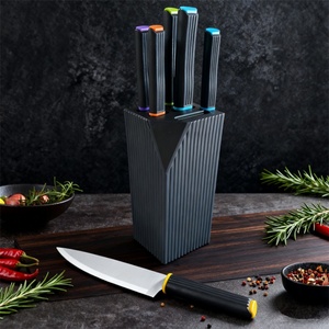 Ensemble de couteaux de cuisine en acier inoxydable à succès avec manche en plastique et bloc de rangement - Product Image 6