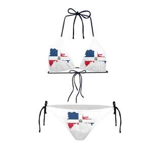 Impression personnalisée <span class=keywords><strong>République</strong></span> <span class=keywords><strong>dominicaine</strong></span> drapeau vêtements de natation en gros Premium femmes Sexy Bikini ensemble Push Up Bikinis maillots de bain vêtements de plage - Product Image 4