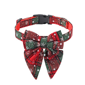 Luxury Superior Quality Christmas Snowflake Red Bow Cotton <strong>Collar</strong> <strong>Dog</strong> <strong>Collar</strong> for Small Medium Big <strong>Dogs</strong> and Cats - Product Image 5