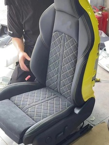 Accessori Interni Auto GZYLC, Coprisedili in Pelle Personalizzati per <span class=keywords><strong>Sedili</strong></span> Sportivi da Corsa, per <span class=keywords><strong>Audi</strong></span> <span class=keywords><strong>A3</strong></span> A4 A5 A6 A7 RS Upgrade - Product Image 5