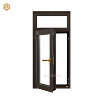 Ventana Combinada Moderna de Aluminio Negro con Malla Antimosquitos Resistente y Rejillas