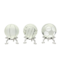 Ensemble de presse-papiers en forme de ballons sportifs en cristal : globe terrestre en verre, tennis, golf, football, baseball, volley-ball, basketball, ornement sphérique