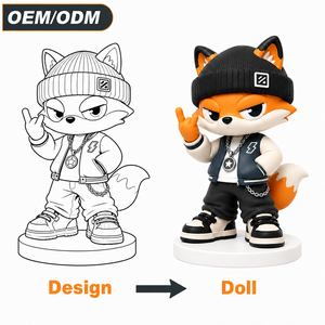Figura de Anime Personalizada de Zorro Naranja, Muñeco Mascota de Cultura Urbana Moderna, Juguete de Diseño de PVC Premium para Exhibición en Escritorio - Product Image 2