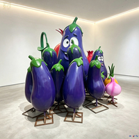 Op maat gemaakte FRP glasvezel fruit- en groentesculptuur: pompoen, durian, kool, aubergine standbeeld voor boerderij, park, tuin en landschapsdecoratie