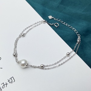 Base para Pulsera de Plata Pura S925, para Cuentas Redondas de Jade de 7-8mm, Accesorios DIY con Tamaños de 20mm y 25mm, Joyería Femenina de Moda - Product Image 1