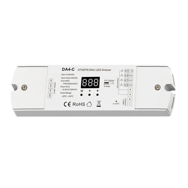 5 Channel RGB+CCT RGB LED Controller for RGBCW LED Strip Lights SMD DALI LED Dimmer