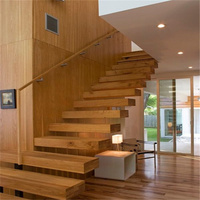 Ace Escalier droit personnalisé Escalier intérieur flottant en bois moderne en porte-à-faux avec marches en bois Escaliers d'intérieur