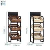4-Tier metalen en houten displaystandaard, lange vloerstaande kruidenier met verstelbaar, zwaar retailrek voor thuis, keuken